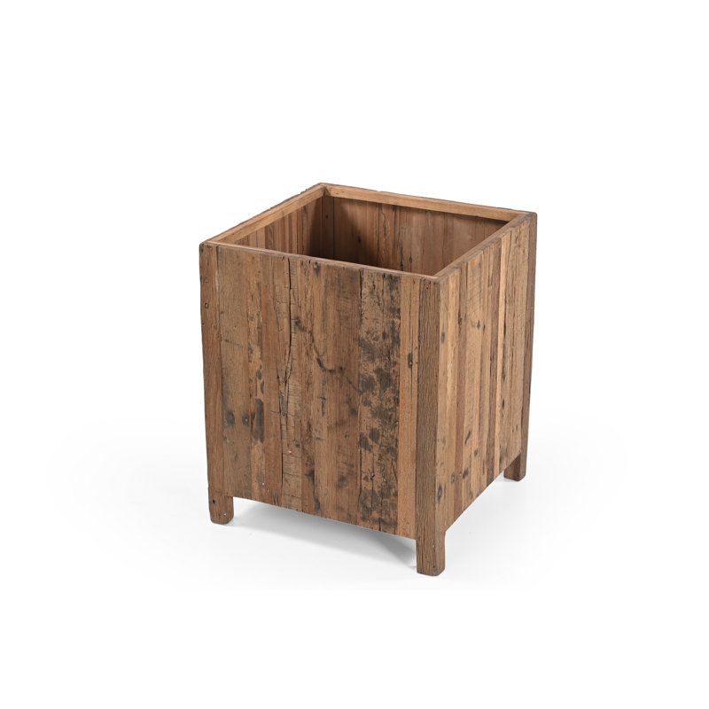 Wooden Planter, Natural, 29.5" H x 24.5" W x 24.5" D