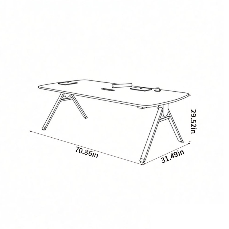 Table de conférence simple et moderne, H 29,52 po x L 70,86 po x l 31,49 po