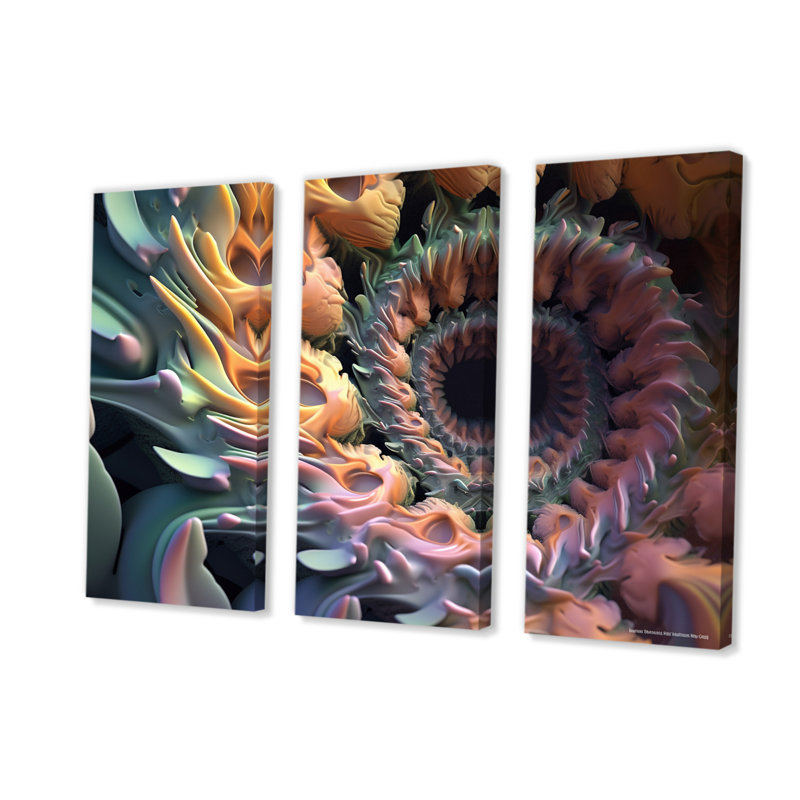 Cortlin - ensemble de reproductions d'art mural Fractals, H 40 po x l 60 po x P 1 po