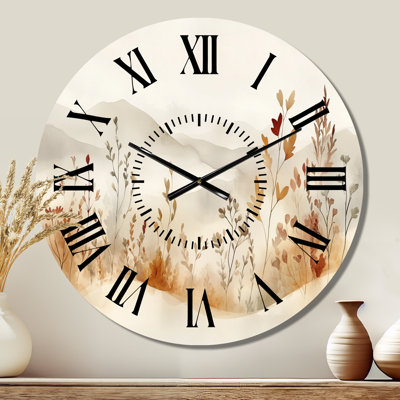 Brown Sage with Soft Dessert Ripple - Boho Metal Wall Clock