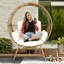 Fauteuil pour patio en osier avec coussin-1766790223