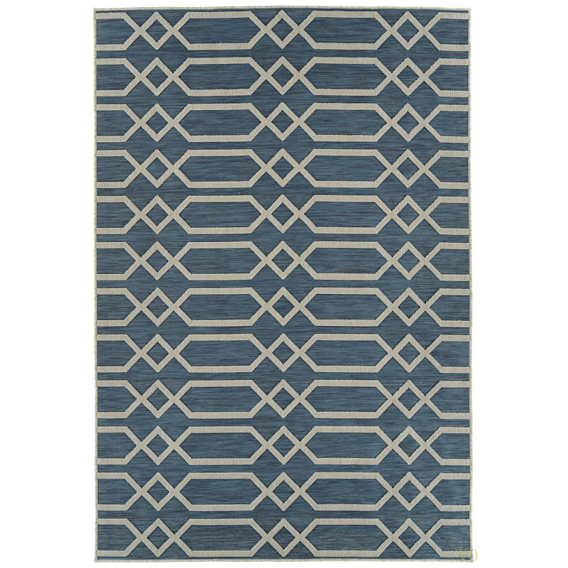 Tapis rectangulaire 7 pi 10 po x 10 pi contemporain, transitionnel, géométrique, texturé, haut-bas