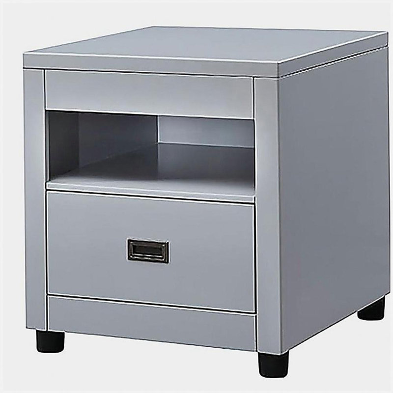 Dove gray storage side table