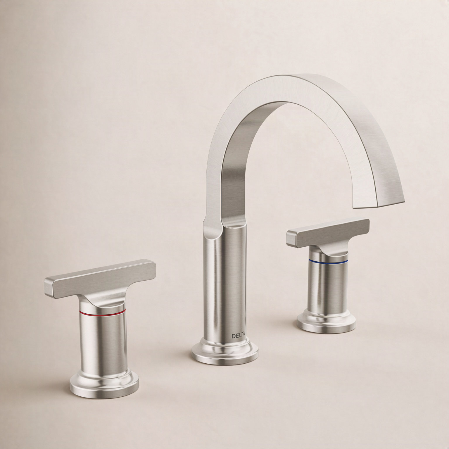 Tetra Widespread Bathroom Faucet with Drain, Stainless Steel