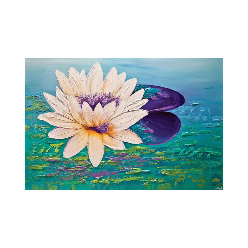 Lotus by Osnat Tzadok - Wrapped Canvas Painting, 66.04cm H x 101.6cm W x 1.91cm D
