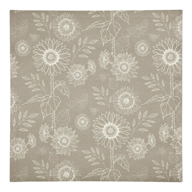 Amrah Cotton Floral Rectangle Napkin, Taupe