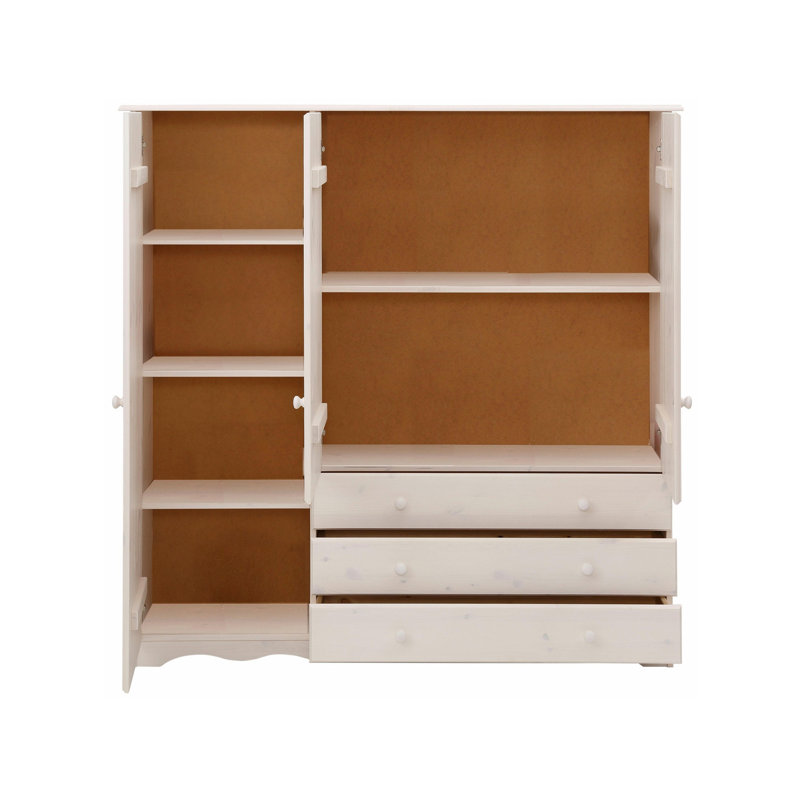 Rolla 3 Door Solid Wood Wardrobe, White