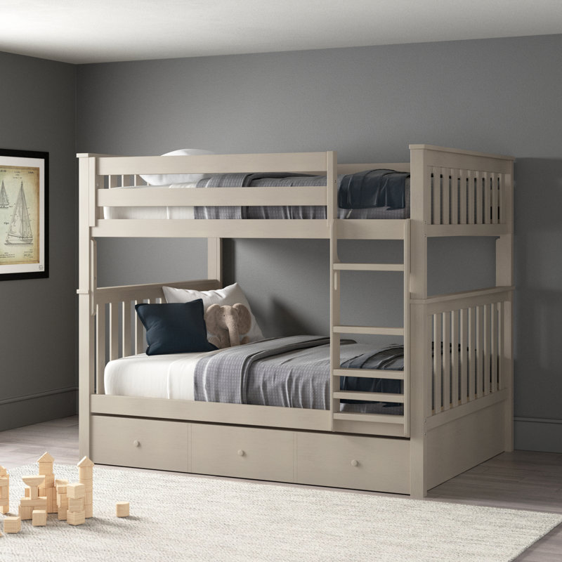 Mila Kids Bunk Bed with Trundle, Full / Double