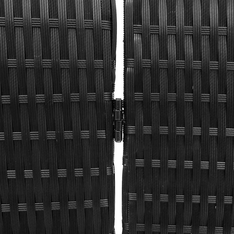 4 - Panel Folding Room Divider, Black, 180cm H x 195cm W x 0.16cm D