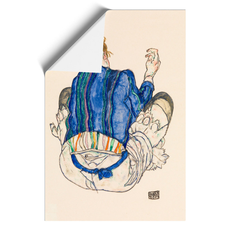 Seated Woman Vol.2 by Egon Schiele - No Frame Painting, 30cm H x 21cm W x 0.1cm D