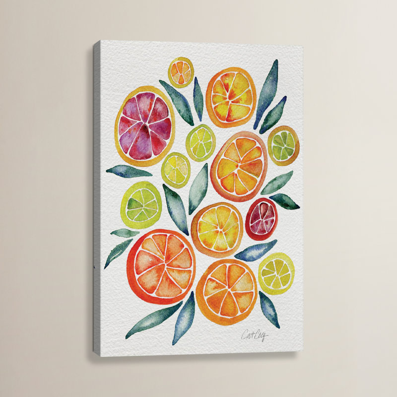 «Citrus Slices» par Cat Coquillette - impression sur toile tendue, H 12 po x l 8 po x P 0,75 po