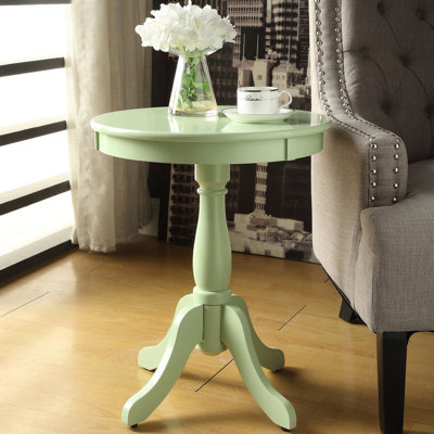Round Side Table With Strong Pedestal - Suits Living Space Charming Stable Base Adds Elegance To Room