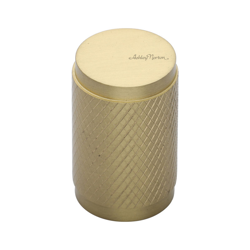 13/16" Diameter Cylindrical Knob, Satin Brass
