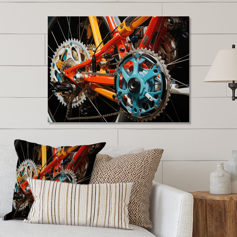 Vélo - Perspectives dynamiques - Décoration murale de transport en métal, H 30 po x l 40 po x P 1 po