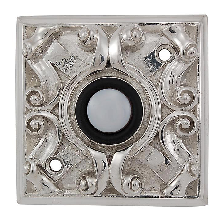 Sforza Push Button Doorbell, Polished Nickel