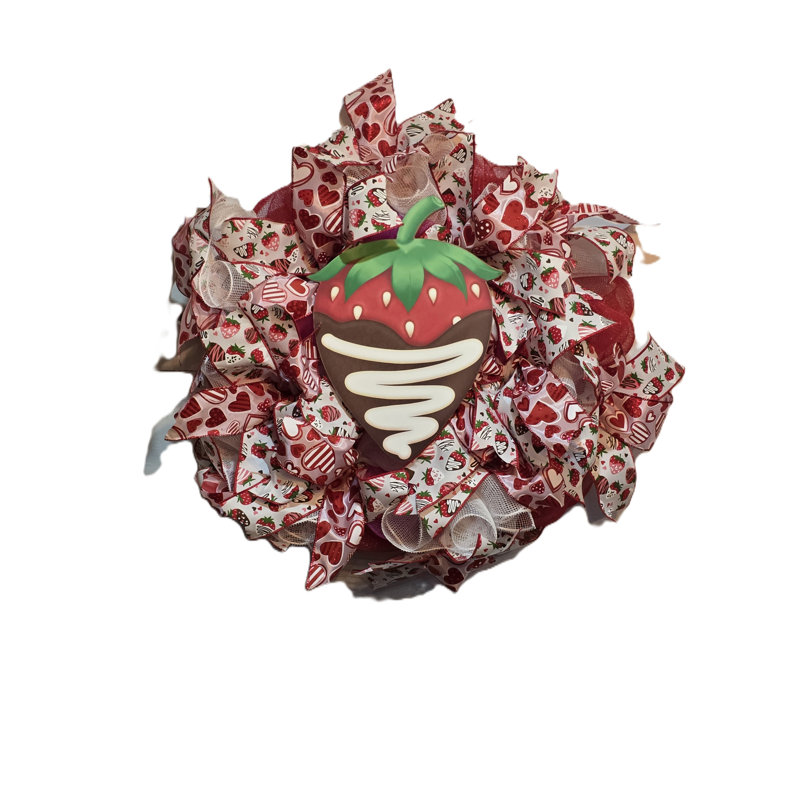 Couronne de chocolat et fraise pour la Saint-Valentin