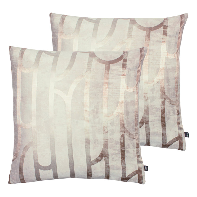 Ashley Geometric Square Cushion, Quartz/Powder, Feather