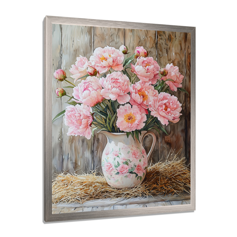 Norton - Floral Canvas Prints, 20" H x 12" W, Single Picture Framed Print, Silver