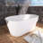 59 in. Freestanding Acrylic Bathtub in Gloss White