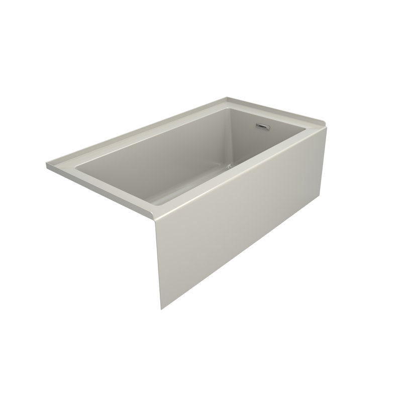 Comfort Linea™ 60" x 32" Soaking Bathtub with Left Drain, Oyster, Right