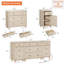 Commodes Corretta Mid Century Modern avec station de charge, commode pour chambre à coucher avec 5 tiroirs et 2 armoires de rangement-1740847668