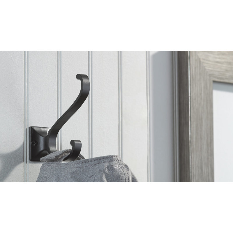 Transitional Metal Wall Hook, Matte Black