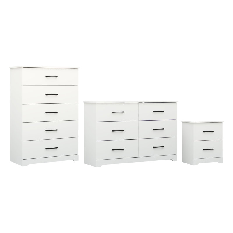 Arkia Manufactured Wood 3-Piece Bedroom Set, White