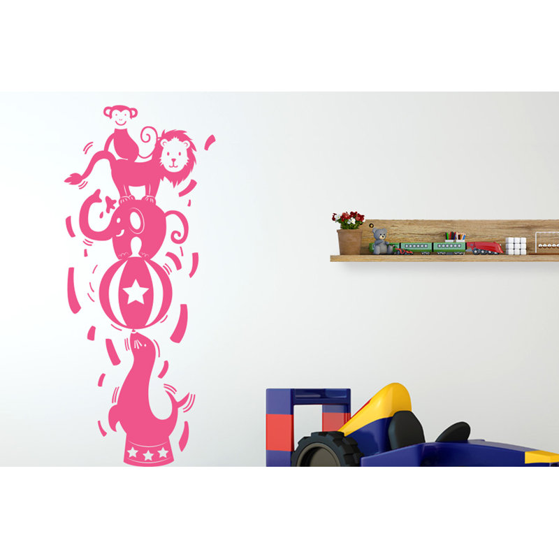 Animals Wall Decal, Pink