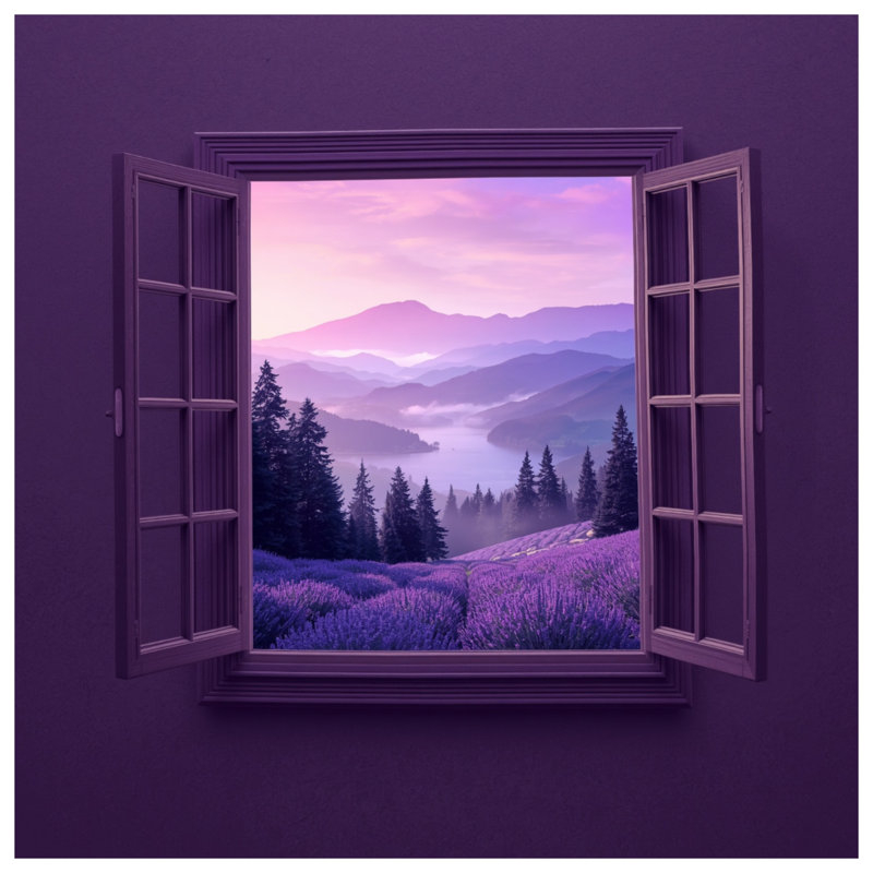 Coussins Lavande Mountain View, 18 x 18 pouces