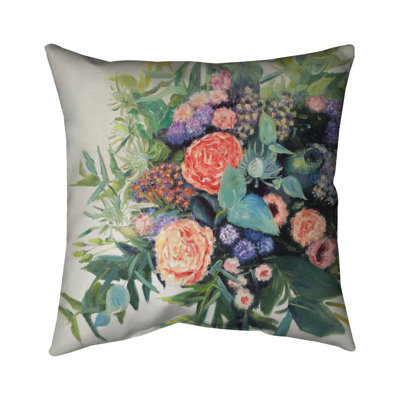 Flowers melody - 18"x18" Throw pillow cover - Poly twill - Print on demand