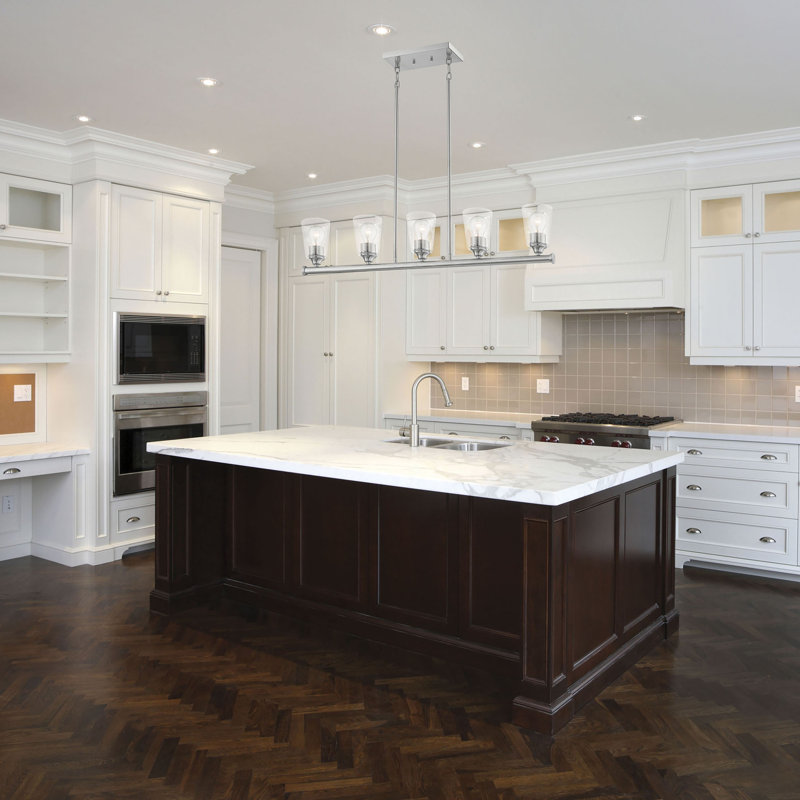 Weccacoe 5 - Light Kitchen Island Pendant, Brushed Nickel