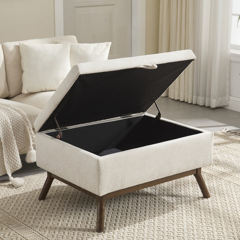Banc de rangement Mid-Century, Beige