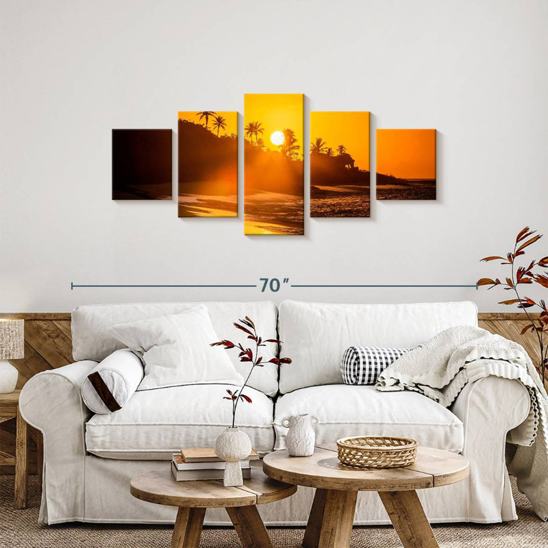 Coucher de soleil d'Haïti Azaline, H 24 po x l 55 po