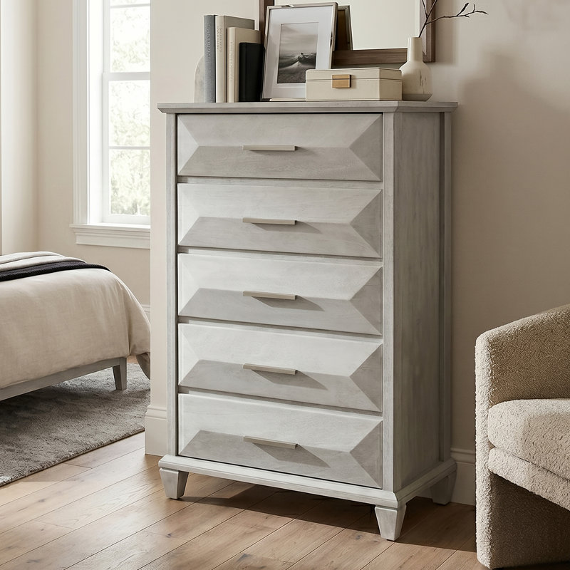 Commode 5 tiroirs Claypoole, Anti-blanc