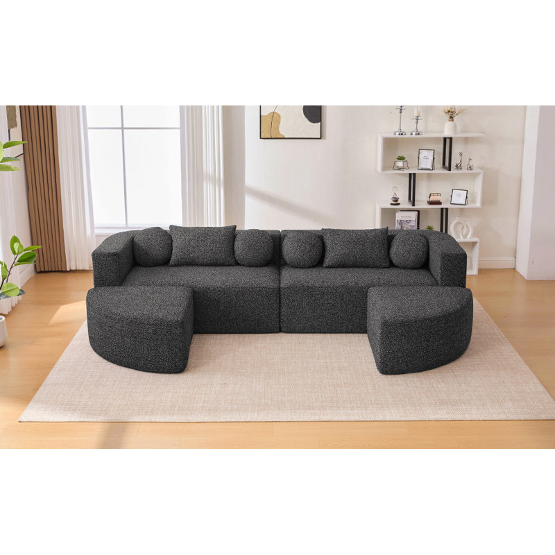 Canapé modulaire Boneless Couch, Noir