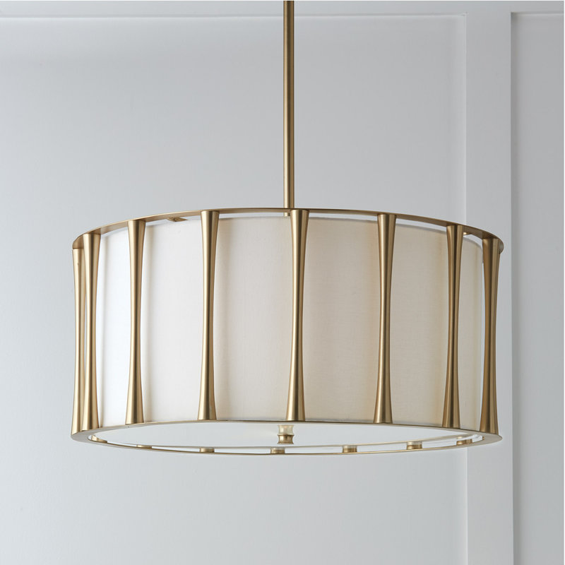 4 - Light Shaded Pendant, Matte Brass