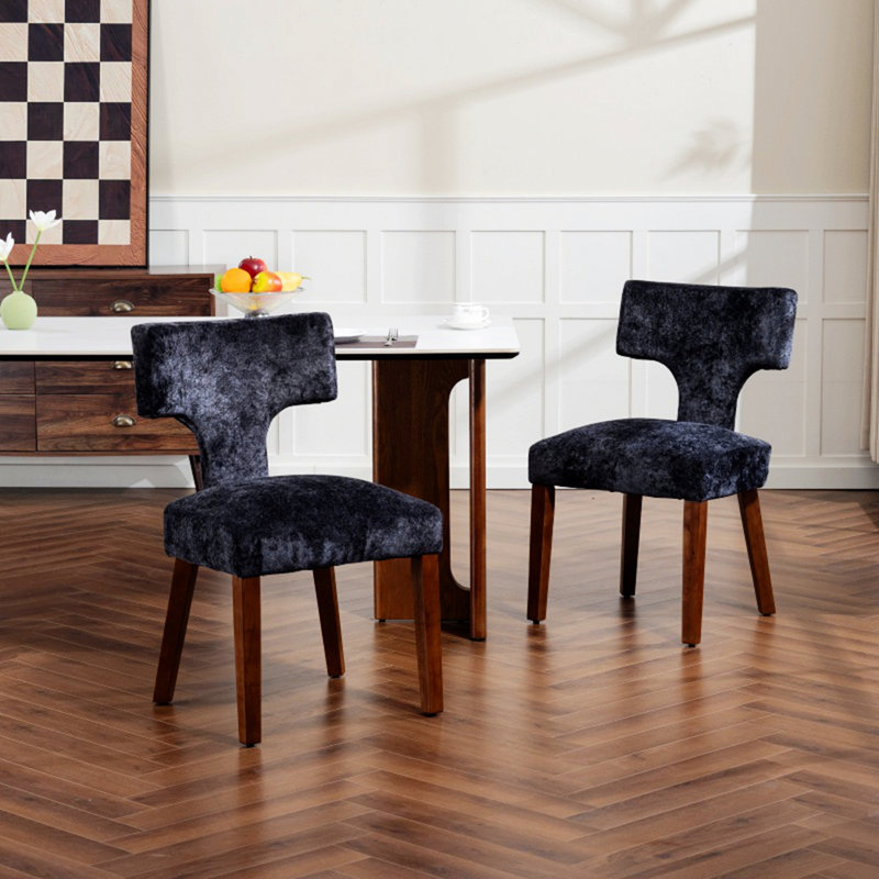 Deux chaises d'intérieur, chaises de salle à manger modernes, chaises d'appoint rembourrées pour la maison, Gris