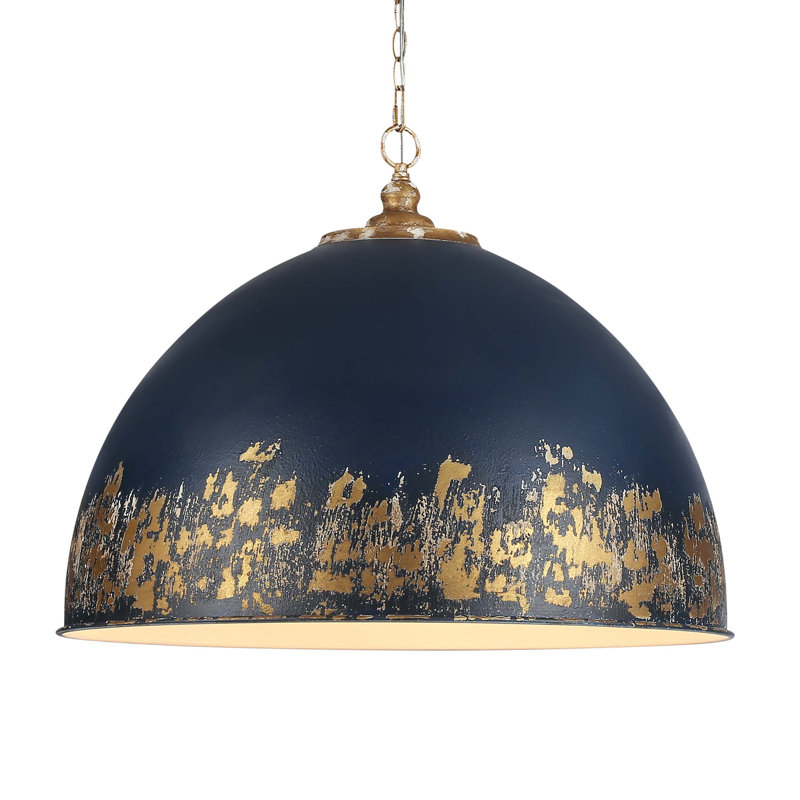 Luminaire suspendu 5 lumières Alison, Bleu marine antique antique