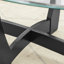 Table basse ovale en verre 48 pouces avec cadre noir-550113903