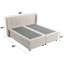 Grand lit en chenille beige Adonia avec rangement (matelas inclus)