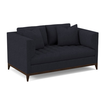 Paramount Boucle and Velvet Tufted Loveseat