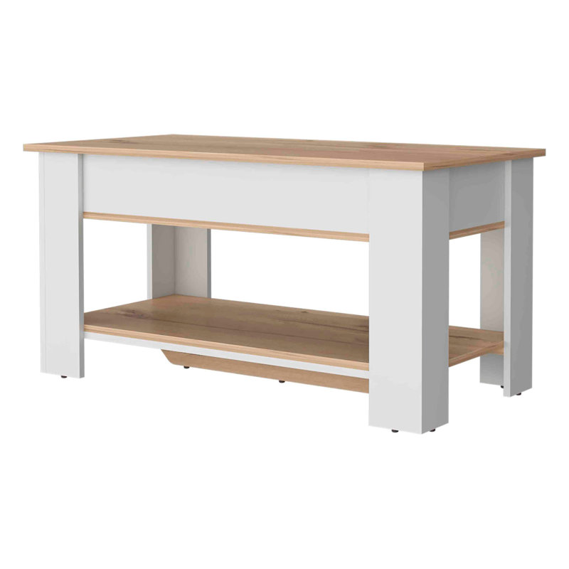 Banc de jonquille, plateau relevable et panneau inférieur, Blanc