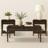 3-Piece Traditional Dark Wood Table Set With Fluted Drawer Fronts And Storage