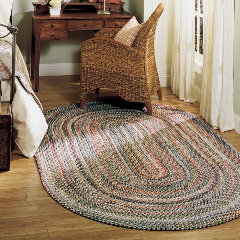 Tapis réversible Roxborough Park - beige paille, Rond 6 pi