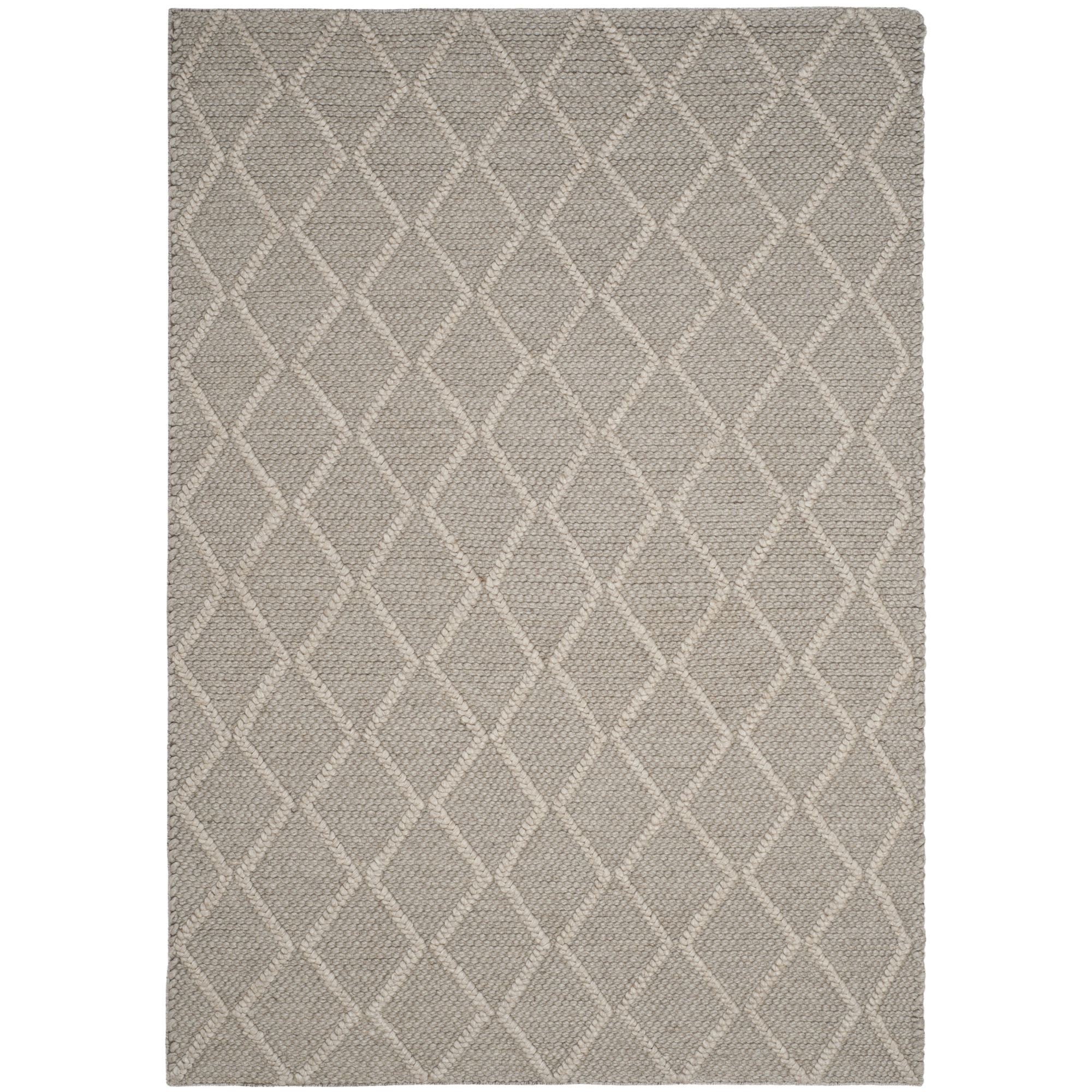 Russo Geometric Handmade Flatweave Gray Area Rug, Rectangle 5' x 8'