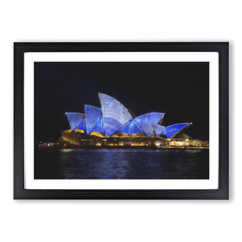 Sydney Opera House Vol.1 - Picture Frame Painting, Black Framed, 27cm H x 36cm W x 2cm D