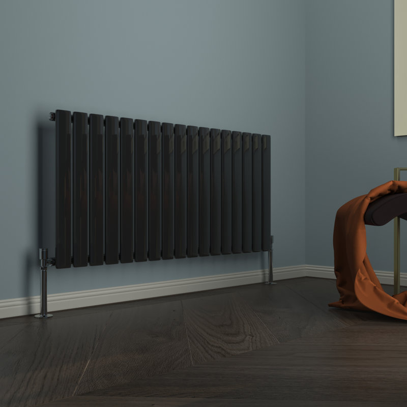 Alvin Vertical Designer Radiator, 60 x 115 cm Single, Black