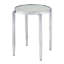 Table d'appoint ronde chromée avec pieds extérieurs fuselés