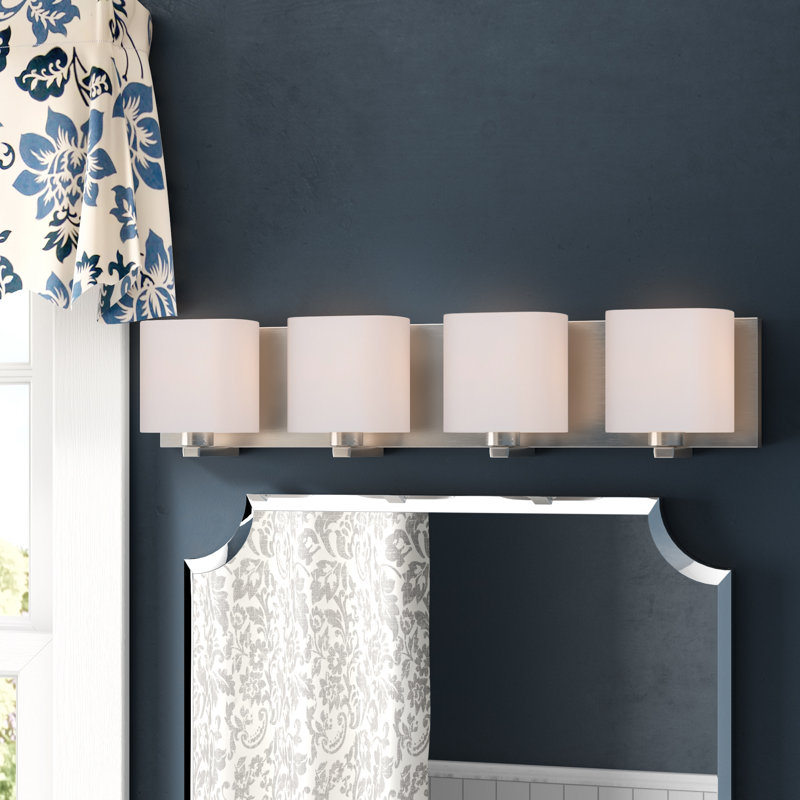 Aubepine 4-Light Dimmable Bath Bar, Satin Nickel