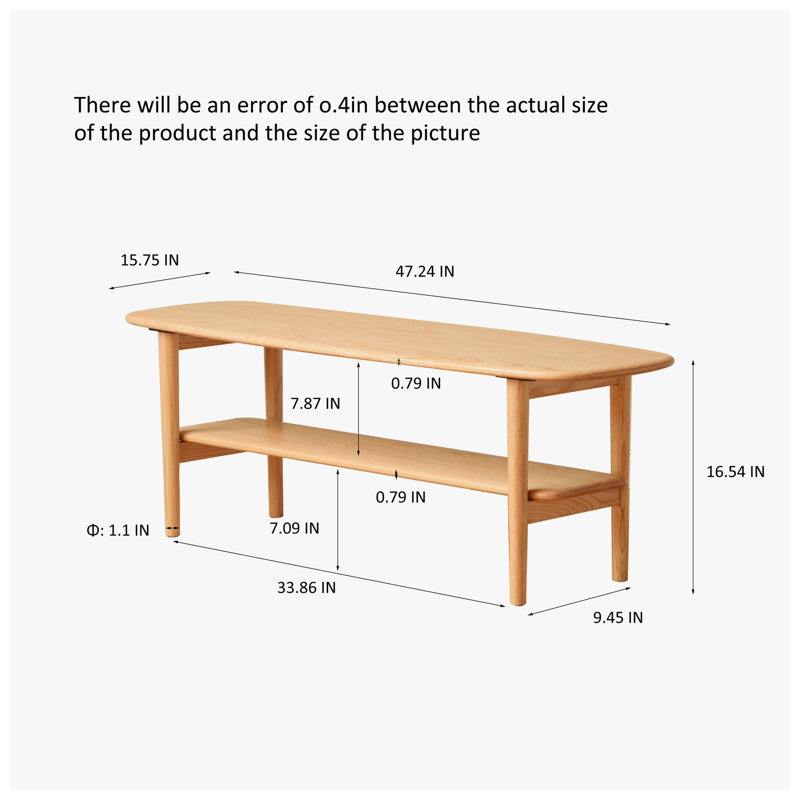 Table basse YESWOOD l 47,24 po x P 15,75 po x H 16,54 po